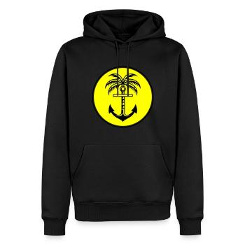 Icône d’ancre de palmier - Sweat à capuche Premium bio Homme - noir - Devant - Nico (187cm)