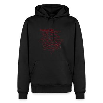 be weird, my friend - Männer Premium Bio Hoodie - Schwarz - Vorne - Nico (187cm)