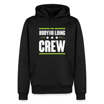 Equipe de musculation - Sweat à capuche Premium bio Homme - noir - Devant - Nico (187cm)