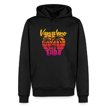 Varadero Cuba Coucher de soleil - Sweat à capuche Premium bio Homme - noir - Devant - Nico (187cm)