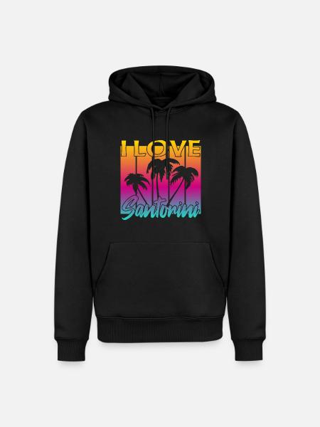 I love Santorini - Men’s Premium Organic Hoodie - black