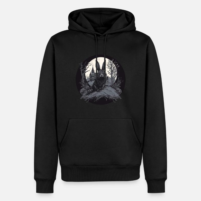 Rabbit Bunny Gothic-Kunst - Männer Premium Bio Hoodie - Schwarz