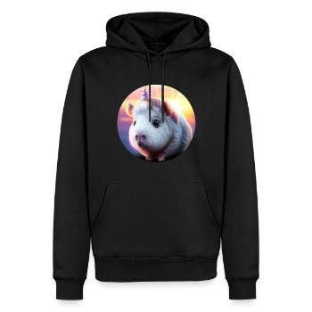 Licorne cochon d’Inde - Sweat à capuche Premium bio Homme - noir - Devant - Nico (187cm)