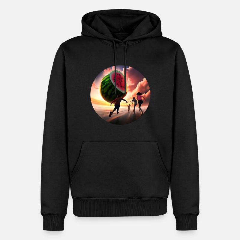 Folie de la pastèque - Sweat à capuche Premium bio Homme - noir