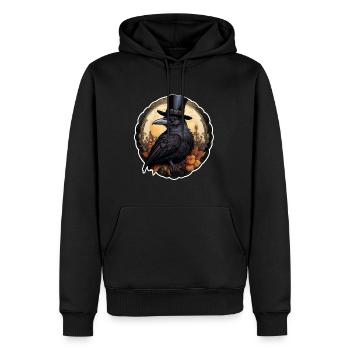 Halloween Rabe 1 - Männer Premium Bio Hoodie - Schwarz - Vorne - Nico (187cm)