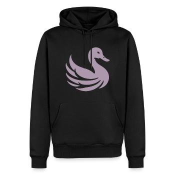 Clear Lines: Duck in Silhouette Minimalist - Men’s Premium Organic Hoodie - black - Front - Nico (187cm)