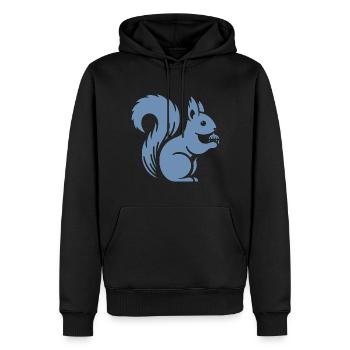 Silhouette d’écureuil minimaliste avec écrou - Sweat à capuche Premium bio Homme - noir - Devant - Nico (187cm)