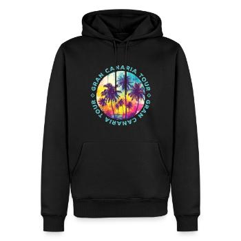 Gran Canaria Tour Palmen - Männer Premium Bio Hoodie - Schwarz - Vorne - Nico (187cm)