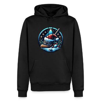 EishockeySpieler Winter - Männer Premium Bio Hoodie - Schwarz - Vorne - Nico (187cm)