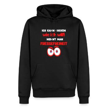 Fun Design - Geschenkidee - Ich gucke wie ich will - Männer Premium Bio Hoodie - Schwarz - Vorne - Nico (187cm)