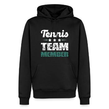 Tennis Team - Männer Premium Bio Hoodie - Schwarz - Vorne - Nico (187cm)