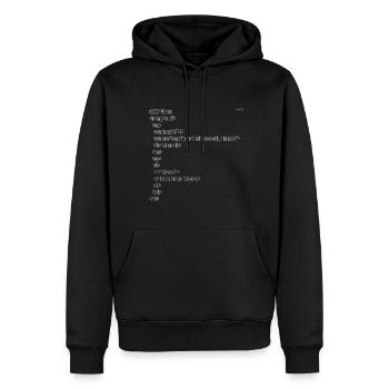 F*ck you - html code - Men’s Premium Organic Hoodie - black - Front - Nico (187cm)