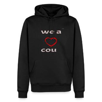 We are a couple - left side - Men’s Premium Organic Hoodie - black - Front - Nico (187cm)