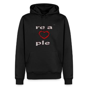 We are a couple - the right side - Men’s Premium Organic Hoodie - black - Front - Nico (187cm)