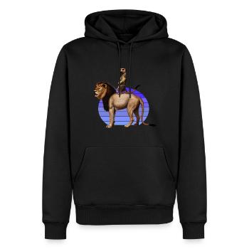 Suricate royal - Sweat à capuche Premium bio Homme - noir - Devant - Nico (187cm)