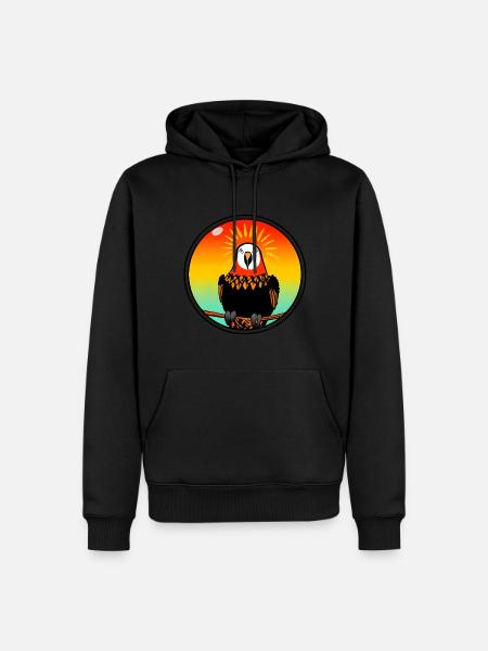 Cool parrot at sunset - Men’s Premium Organic Hoodie - black