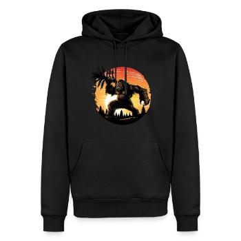 Bigfoot en colère - Sweat à capuche Premium bio Homme - noir - Devant - Nico (187cm)