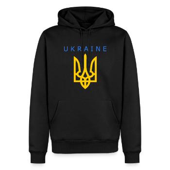 Ukraine - Männer Premium Bio Hoodie - Schwarz - Vorne - Nico (187cm)