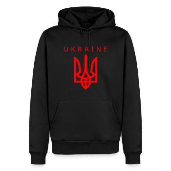 Ukraine - Männer Premium Bio Hoodie - Schwarz - Vorne - Nico (187cm)