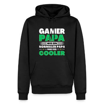 Gamer Papa wie ein normaler nur viel cooler - Männer Premium Bio Hoodie - Schwarz - Vorne - Nico (187cm)