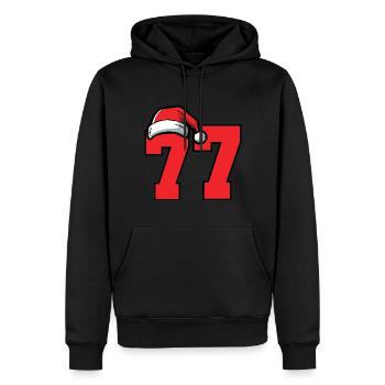 77 Number Christmas - Men’s Premium Organic Hoodie - black - Front - Nico (187cm)