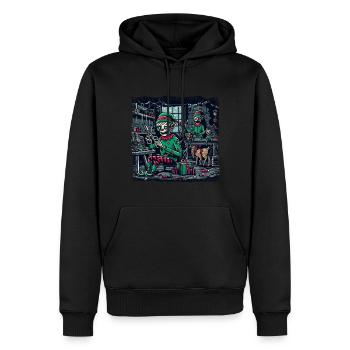 Weihnachten Gnome Wichtel Wichtelfabrik Weihnachts - Männer Premium Bio Hoodie - Schwarz - Vorne - Nico (187cm)