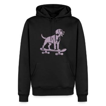 hund beagle skateboard skateboarder silhouette - Männer Premium Bio Hoodie - Schwarz - Vorne - Nico (187cm)