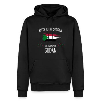 Bitte nicht stören ich träume vom Sudan - Männer Premium Bio Hoodie - Schwarz - Vorne - Nico (187cm)