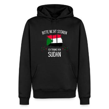 Bitte nicht stören ich träume vom Sudan - Männer Premium Bio Hoodie - Schwarz - Vorne - Nico (187cm)