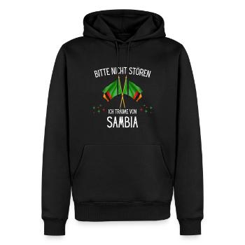 Bitte Nicht Stören Ich Träume Von Sambia - Männer Premium Bio Hoodie - Schwarz - Vorne - Nico (187cm)