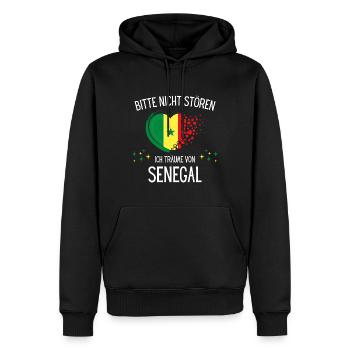 Bitte Nicht Stören Ich Träume Von Senegal - Männer Premium Bio Hoodie - Schwarz - Vorne - Nico (187cm)