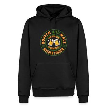 Hopfen und Malz wieder finden Bierliebhaber Spruch - Männer Premium Bio Hoodie - Schwarz - Vorne - Nico (187cm)