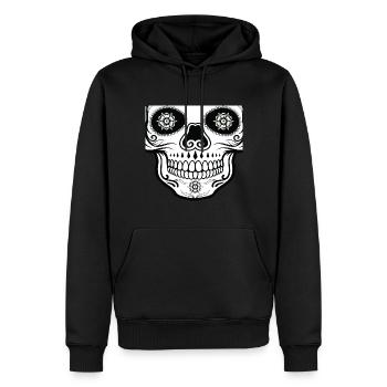 Crâne de mort mexicain Protection buccale - Sweat à capuche Premium bio Homme - noir - Devant - Nico (187cm)