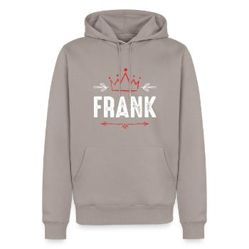 Franc - Sweat à capuche Premium bio Homme - taupe - Devant - Nico (187cm)