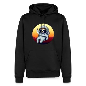 Plus paresseux dans l’espace au coucher du soleil - Sweat à capuche Premium bio Homme - noir - Devant - Nico (187cm)