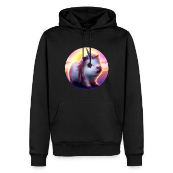 Licorne cochon d’Inde - Sweat à capuche Premium bio Homme - noir - Devant - Nico (187cm)