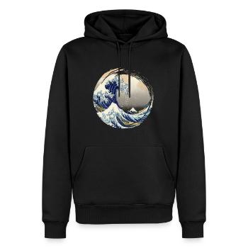 The Great Wave off Kanagawa - Men’s Premium Organic Hoodie - black - Front - Nico (187cm)