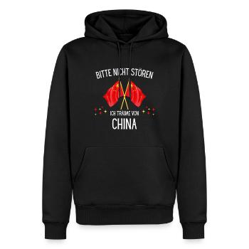 Bitte Nicht Stören Ich Träume Von China - Männer Premium Bio Hoodie - Schwarz - Vorne - Nico (187cm)