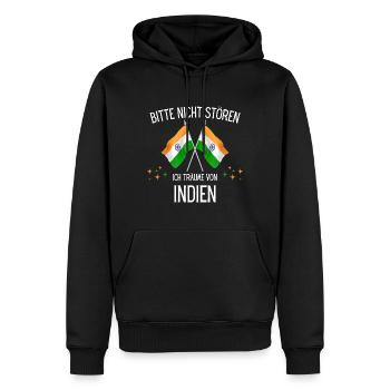 Bitte Nicht Stören Ich Träume Von Indien - Männer Premium Bio Hoodie - Schwarz - Vorne - Nico (187cm)