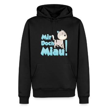 Mir Doch Miau - Katzen - Männer Premium Bio Hoodie - Schwarz - Vorne - Nico (187cm)