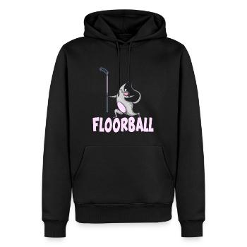 floorball floorball floorball saison - Sweat à capuche Premium bio Homme - noir - Devant - Nico (187cm)