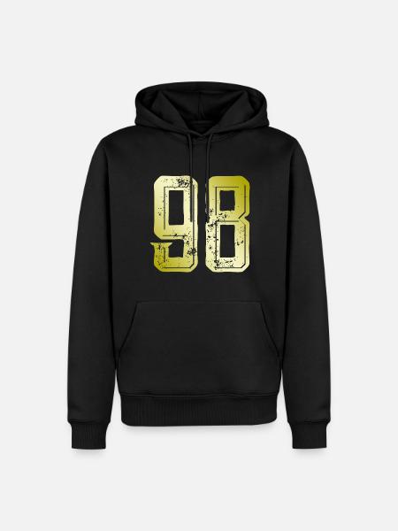 98 number symbol - Men’s Premium Organic Hoodie - black