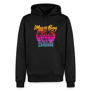 Vintage Maya Bay Thailand - Männer Premium Bio Hoodie - Schwarz - Vorne - Nico (187cm)
