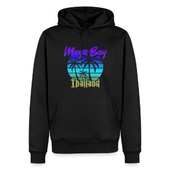 Vintage Maya Bay Thaïlande - Sweat à capuche Premium bio Homme - noir - Devant - Nico (187cm)