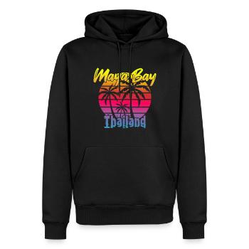 Vintage Maya Bay Thaïlande - Sweat à capuche Premium bio Homme - noir - Devant - Nico (187cm)