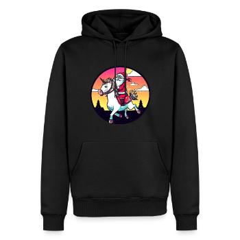 Einhorn Weihnachtsmann - Männer Premium Bio Hoodie - Schwarz - Vorne - Nico (187cm)