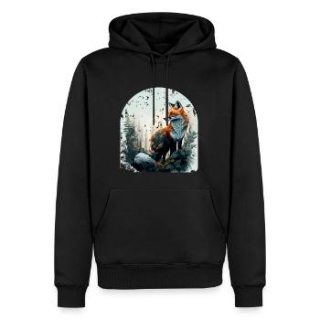 Fox Nature Forest Protection de l’environnement Protection du climat - Sweat à capuche Premium bio Homme - noir - Devant - Nico (187cm)