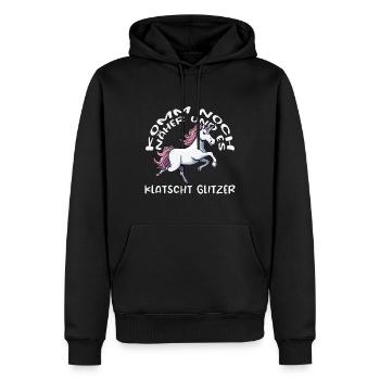 Komm noch näher und es klatscht Glitzer - Männer Premium Bio Hoodie - Schwarz - Vorne - Nico (187cm)