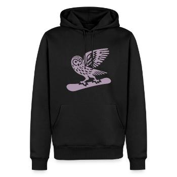 Eule Snowboard Snowboarder Minimalistisches Design - Männer Premium Bio Hoodie - Schwarz - Vorne - Nico (187cm)