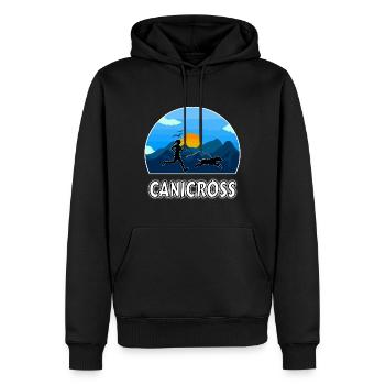 Canicross Natur Laufen Hund Hundesport - Männer Premium Bio Hoodie - Schwarz - Vorne - Nico (187cm)